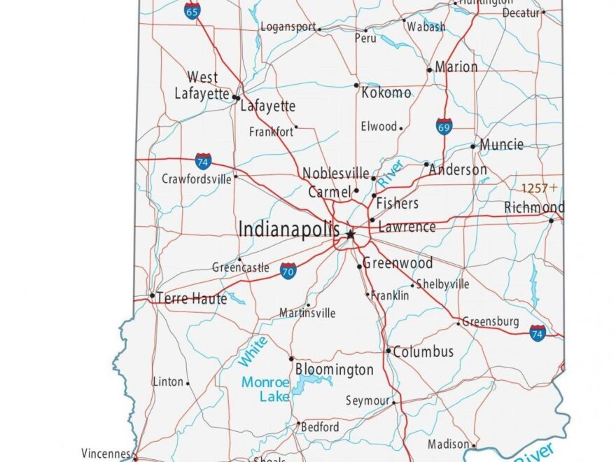 Map Of Indiana Cities And Roads GIS Geography