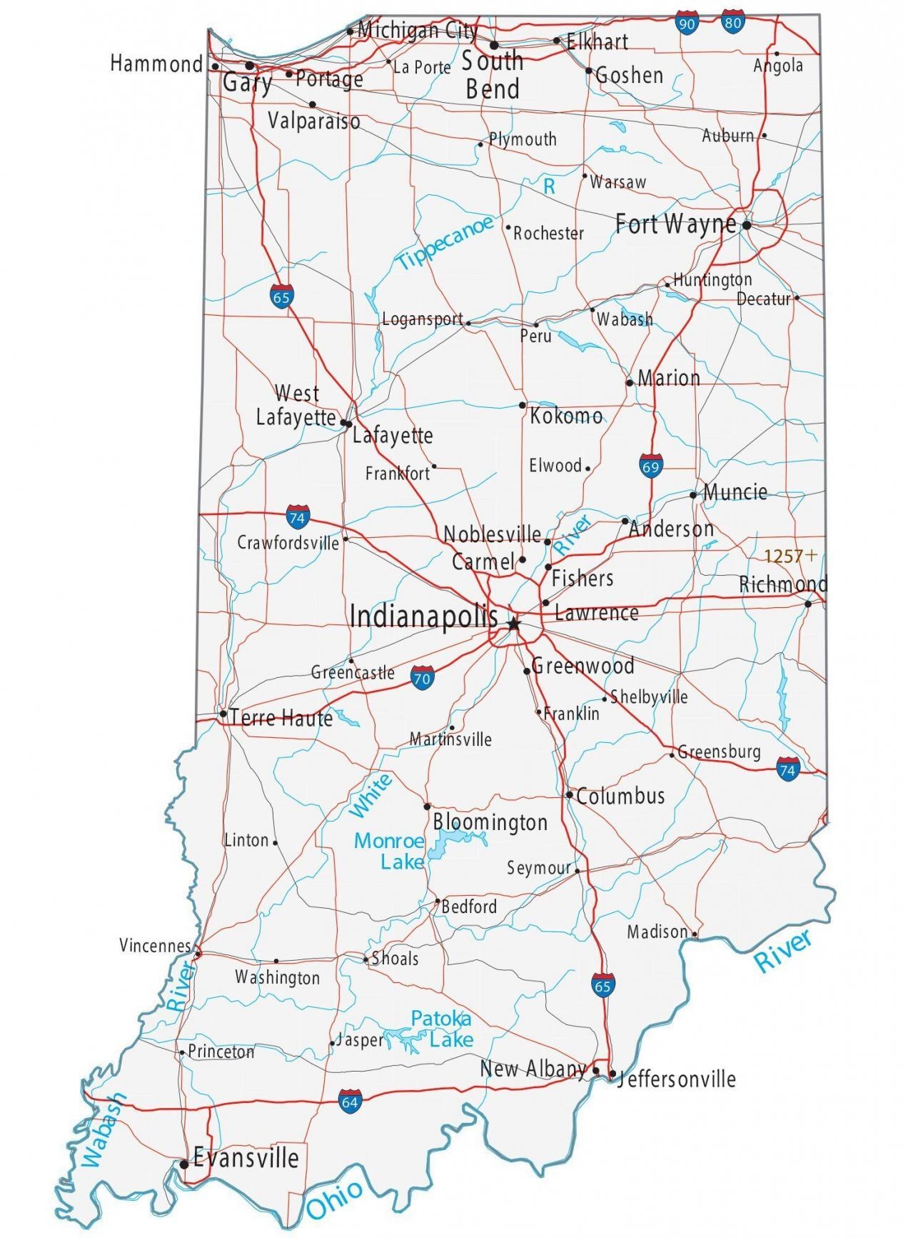 Map Of Indiana Cities And Roads GIS Geography Map Of Indiana Cities And Roads GIS Geography