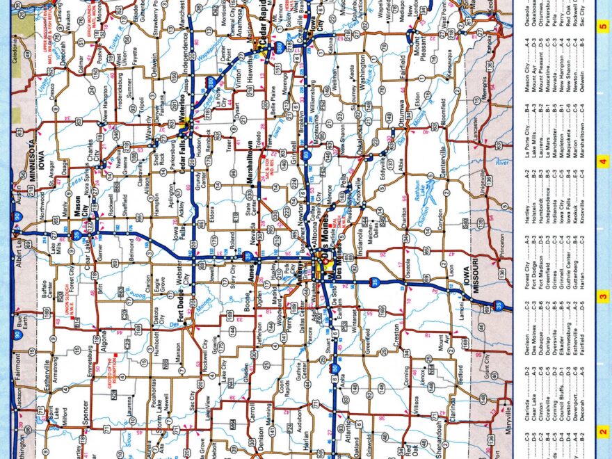 Map Of Iowa Roads And Highways Free Printable Road Map Of Iowa Worksheets Library