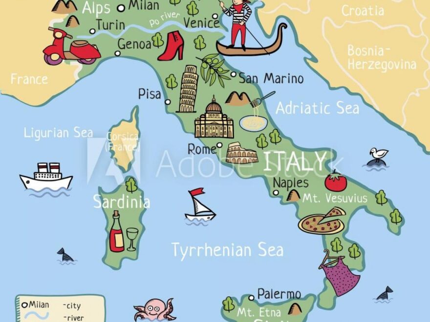 Map Of Italy For Kids Map Of Italy For Children Southern Europe Europe