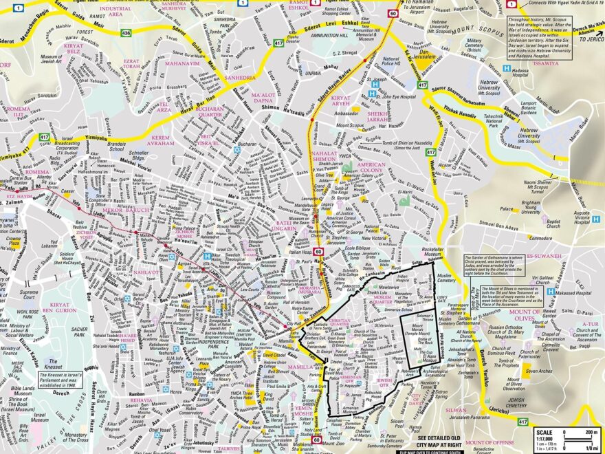 Map Of Jerusalem Street Streets Roads And Highways Of Jerusalem