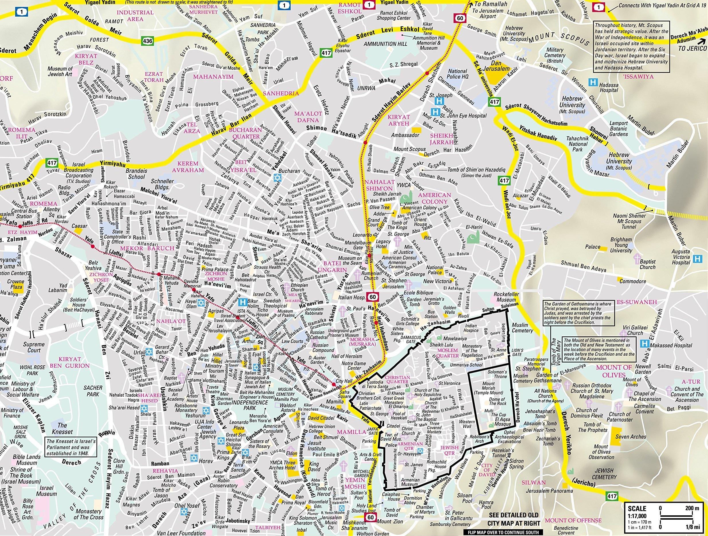 Map Of Jerusalem Street Streets Roads And Highways Of Jerusalem