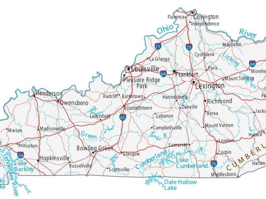 Map Of Kentucky Cities And Roads GIS Geography