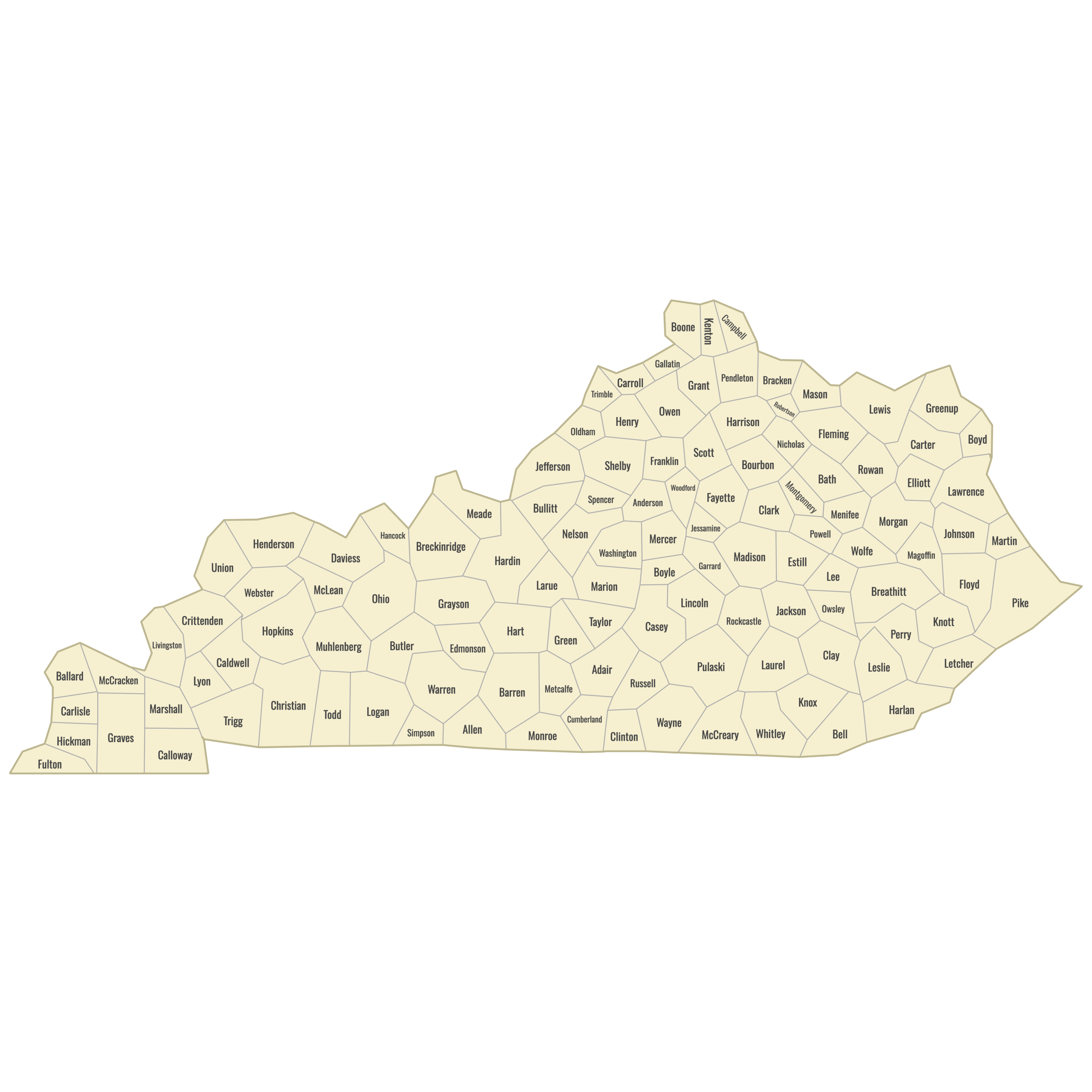 Printable Ky County Map