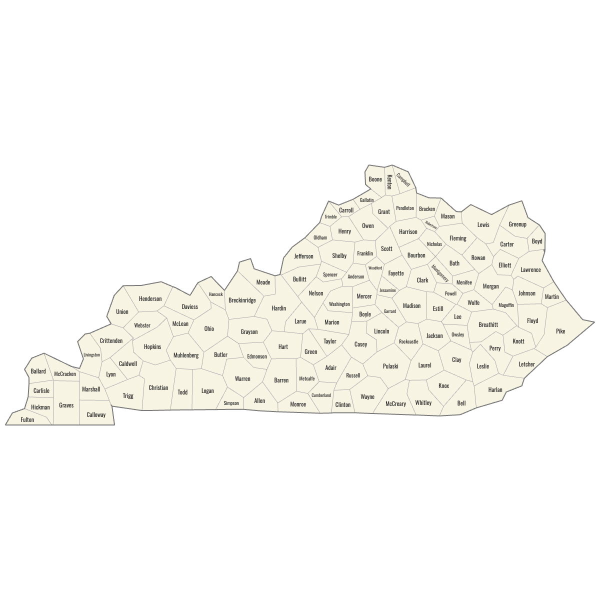 Free Printable Kenton Ky County Map