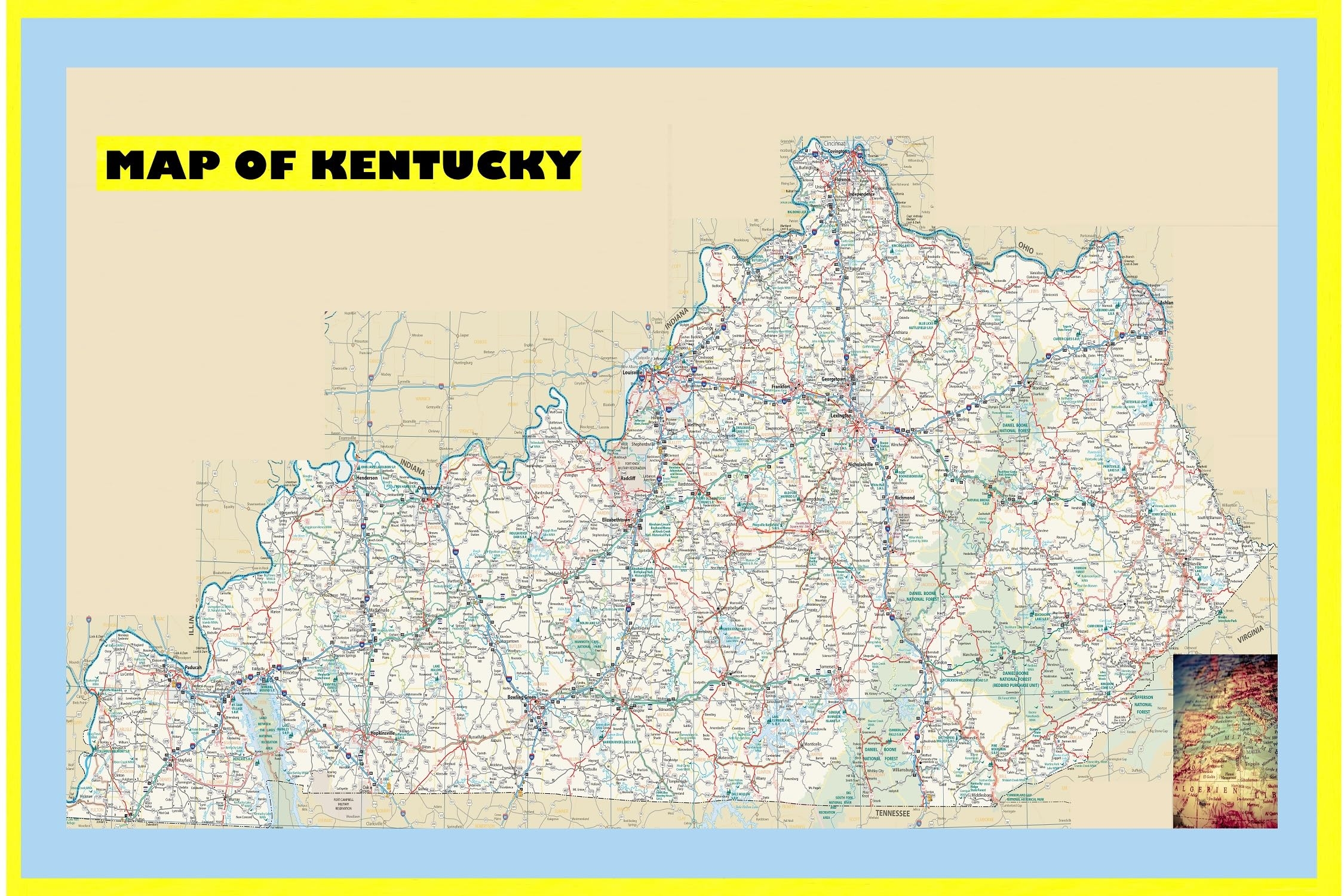 Printable Map Of Kentucky Cities