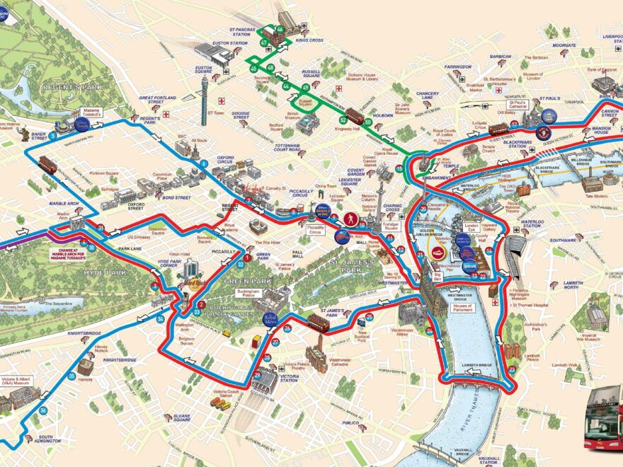 Map Of London Tourist Attractions Sightseeing Tourist Tour