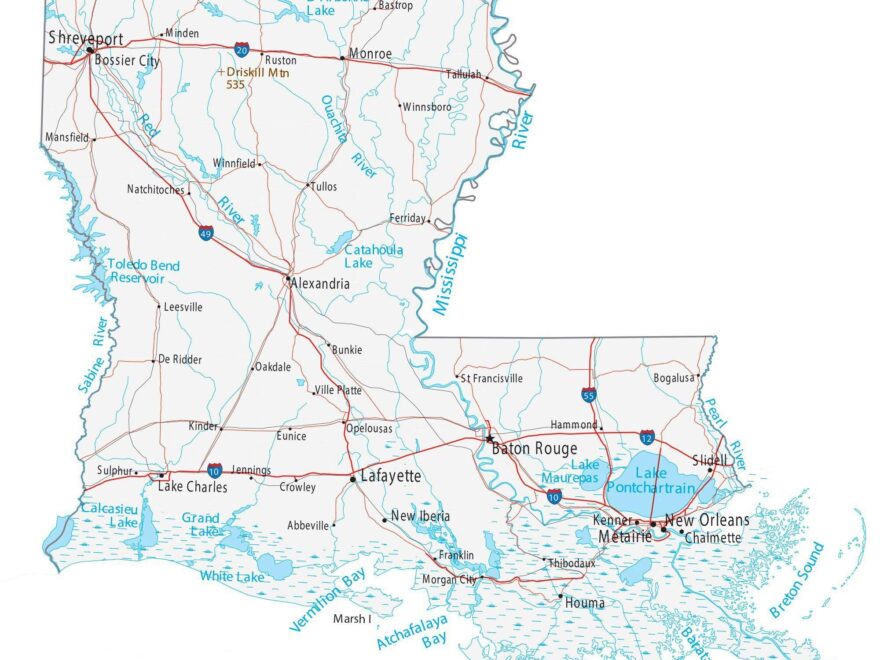 Map Of Louisiana Cities And Roads GIS Geography