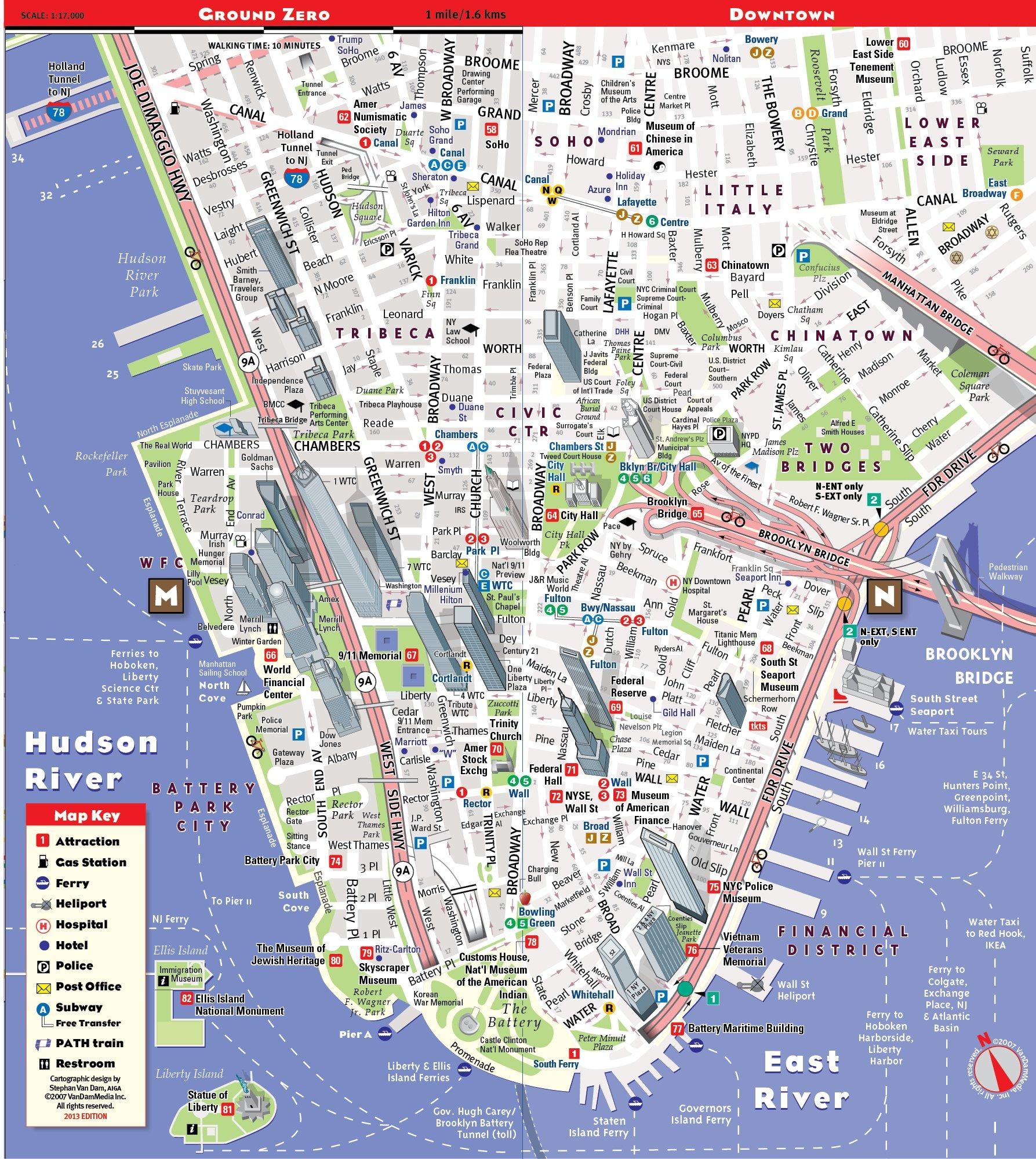 Printable Map Of Downtown Manhattan Printable Map Of Downtown Manhattan