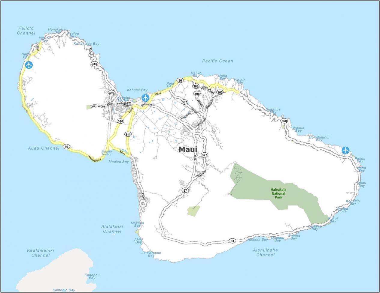 Maui Map Landmark Printable