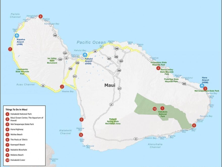 Map Of Maui Island Hawaii GIS Geography