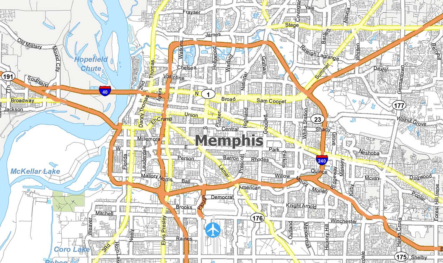 Map Of Memphis Tennessee GIS Geography