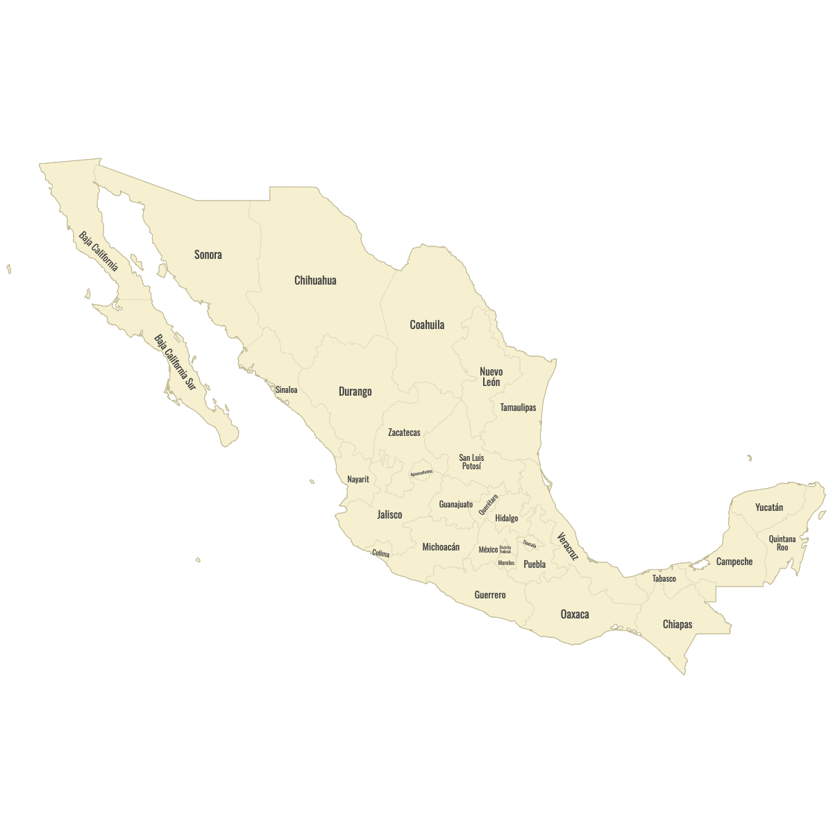 Map Of Mexico States Ultimaps