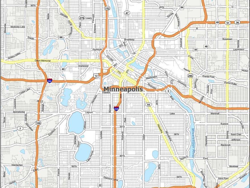 Map Of Minneapolis Minnesota GIS Geography