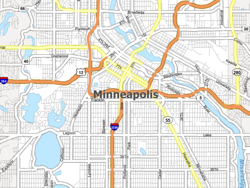 Map Of Minneapolis Minnesota GIS Geography