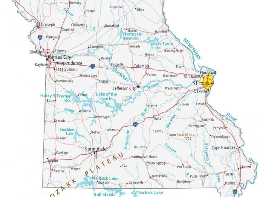 Map Of Missouri Cities And Roads GIS Geography