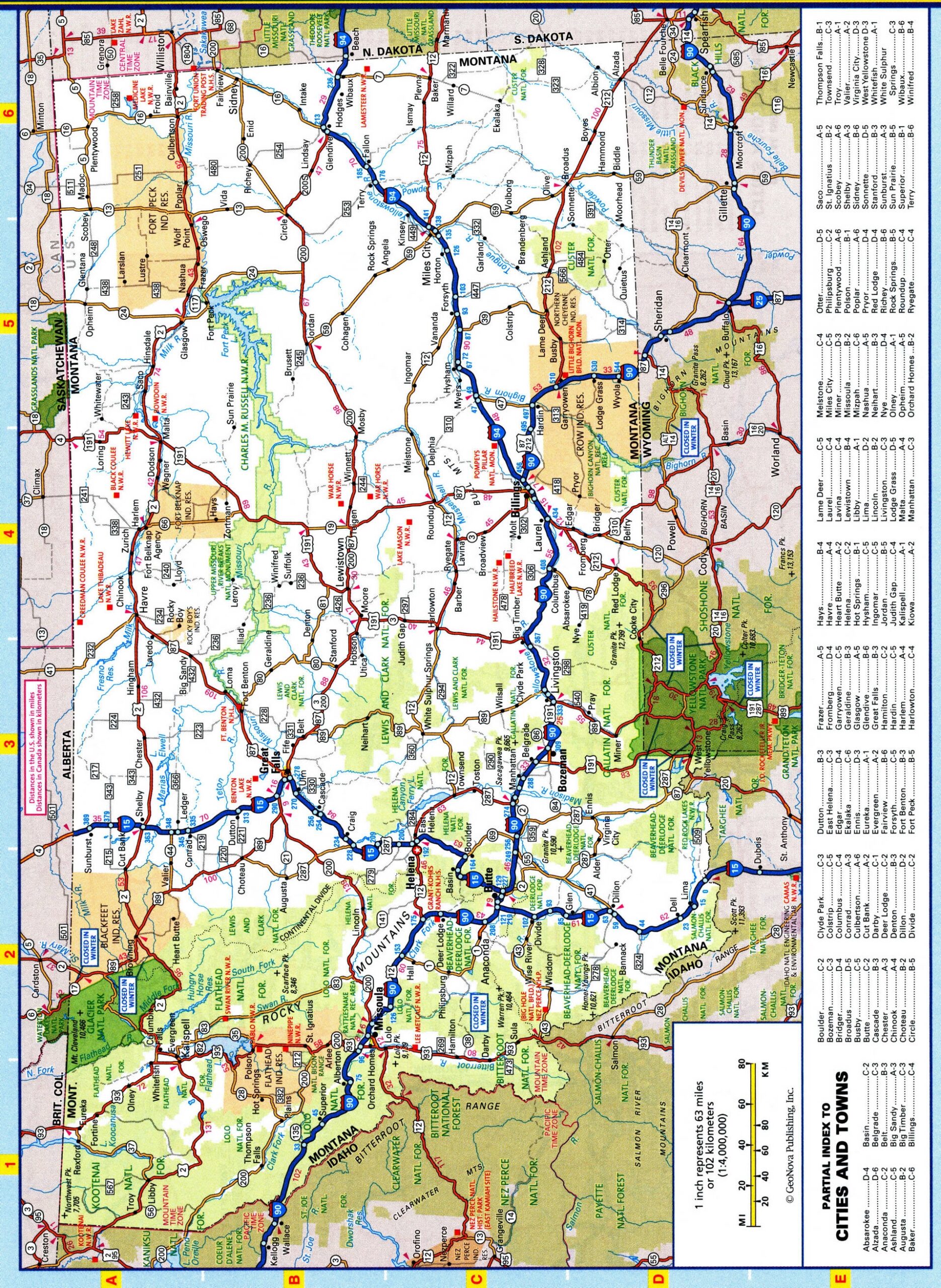 Map Of Montana Roads And Highways Free Printable Road Map Of Montana