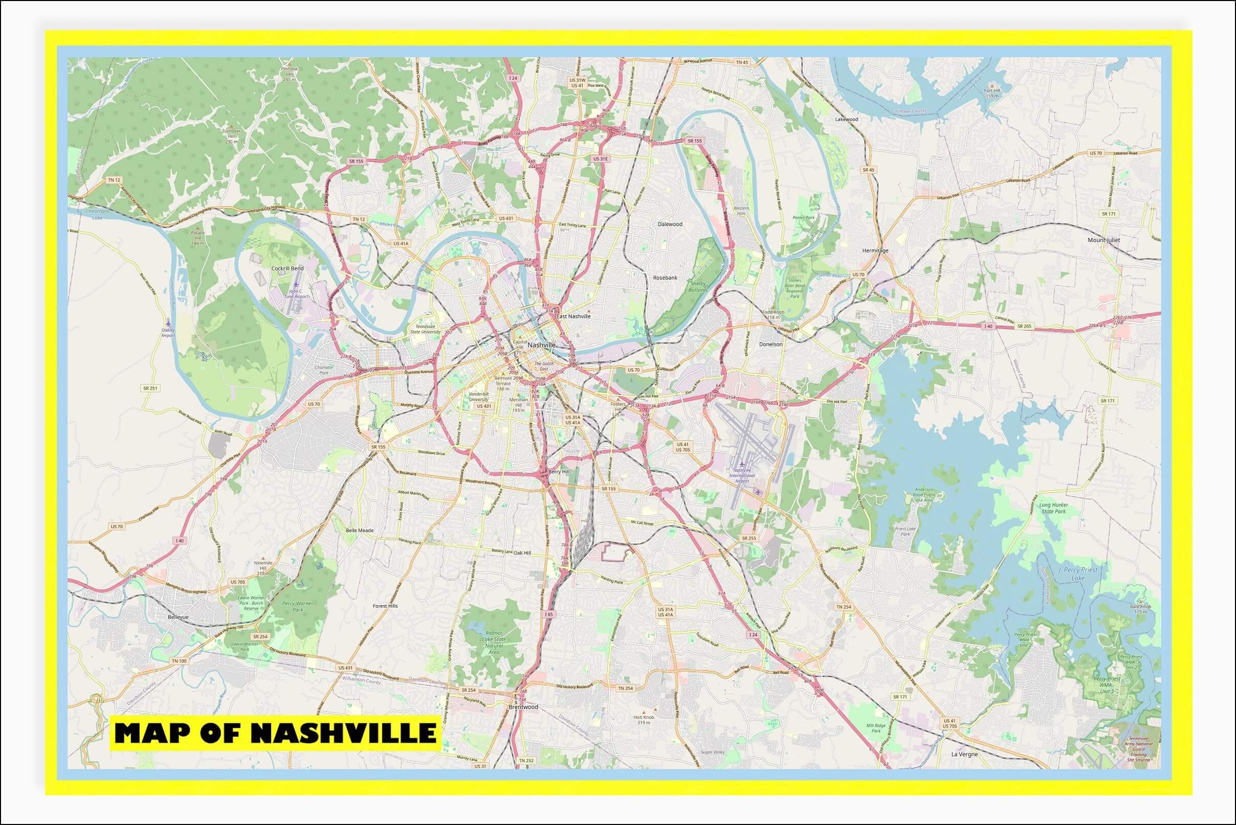 Nashville Neighborhood Map Printable