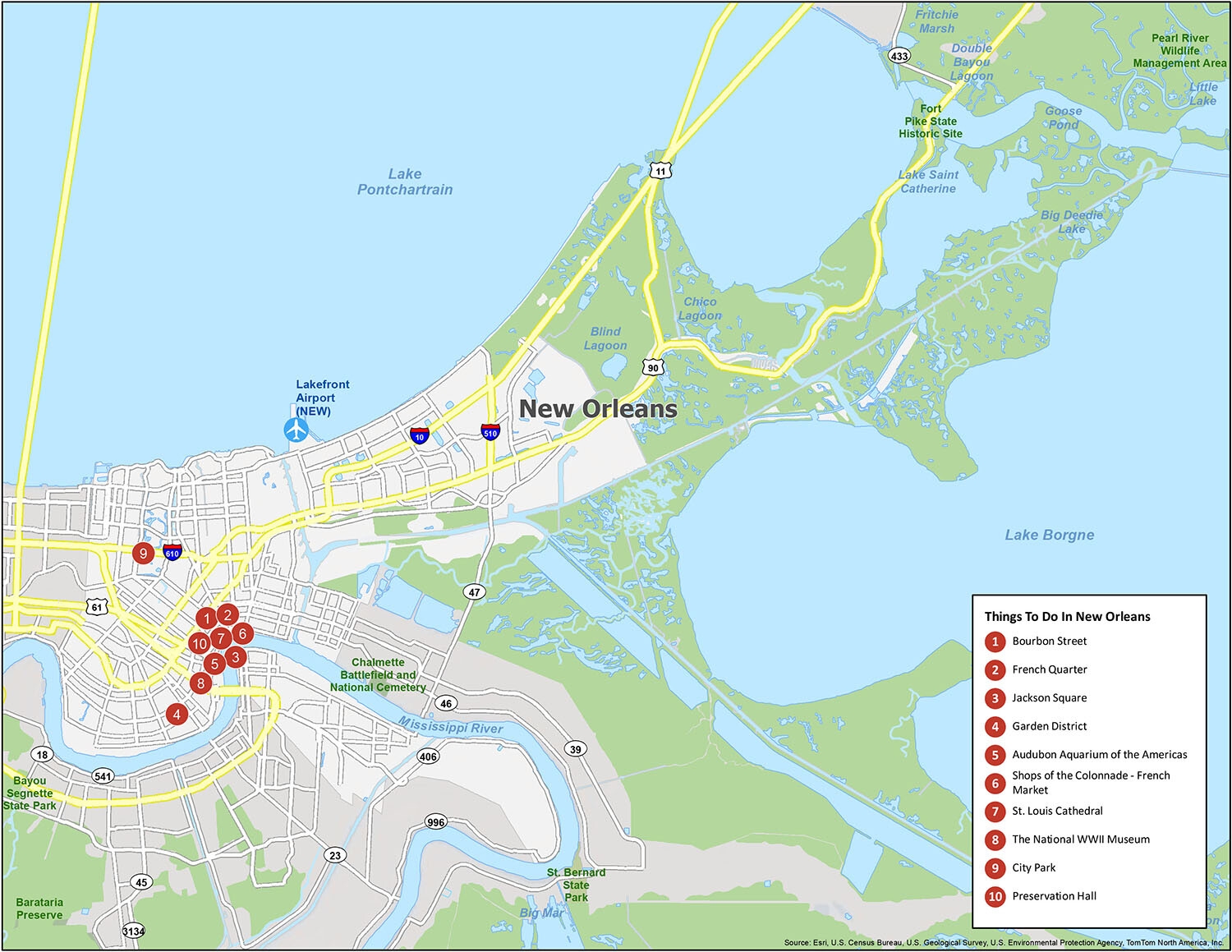 Map Of New Orleans Louisiana GIS Geography