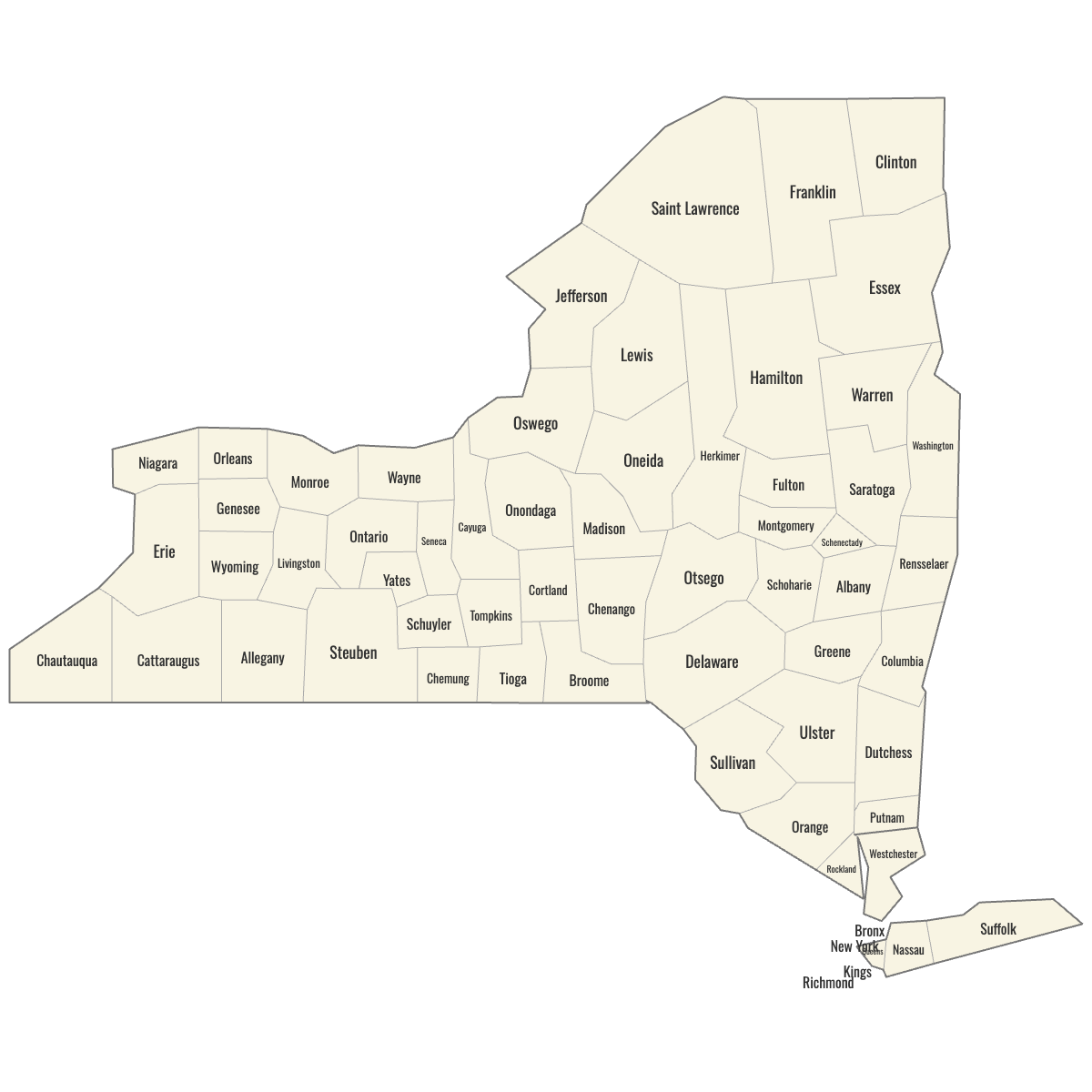 Map Of New York Counties Ultimaps