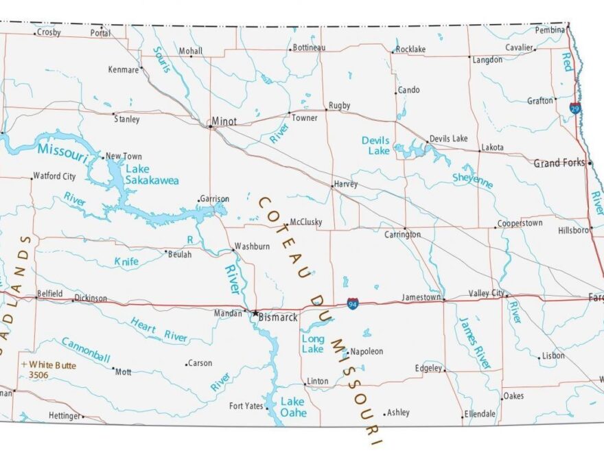 Map Of North Dakota Cities And Roads GIS Geography
