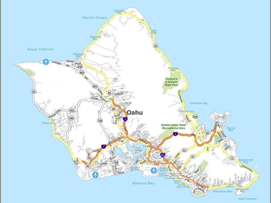 Map Of Oahu Island Hawaii GIS Geography