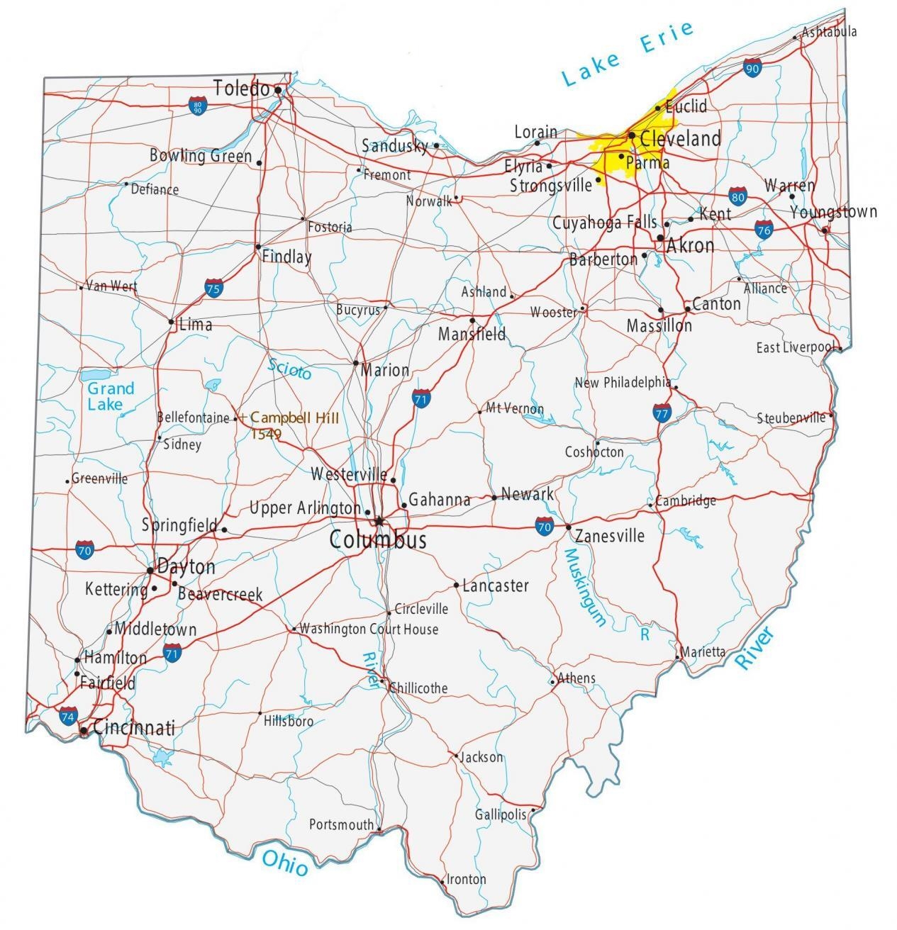 Ohio County Map Printable