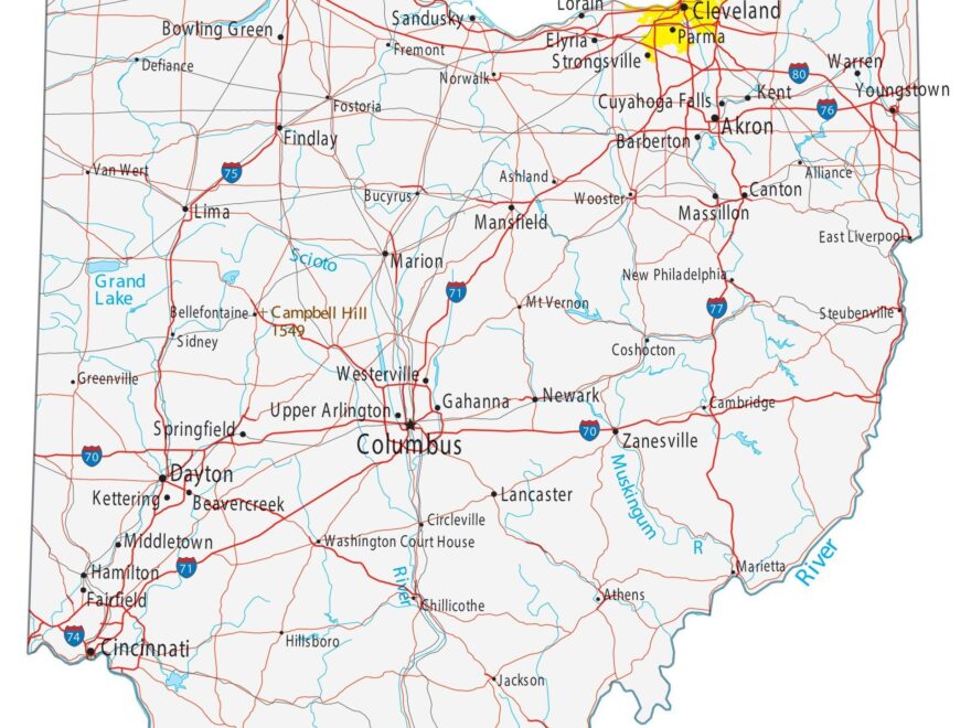 Map Of Ohio Cities And Roads GIS Geography
