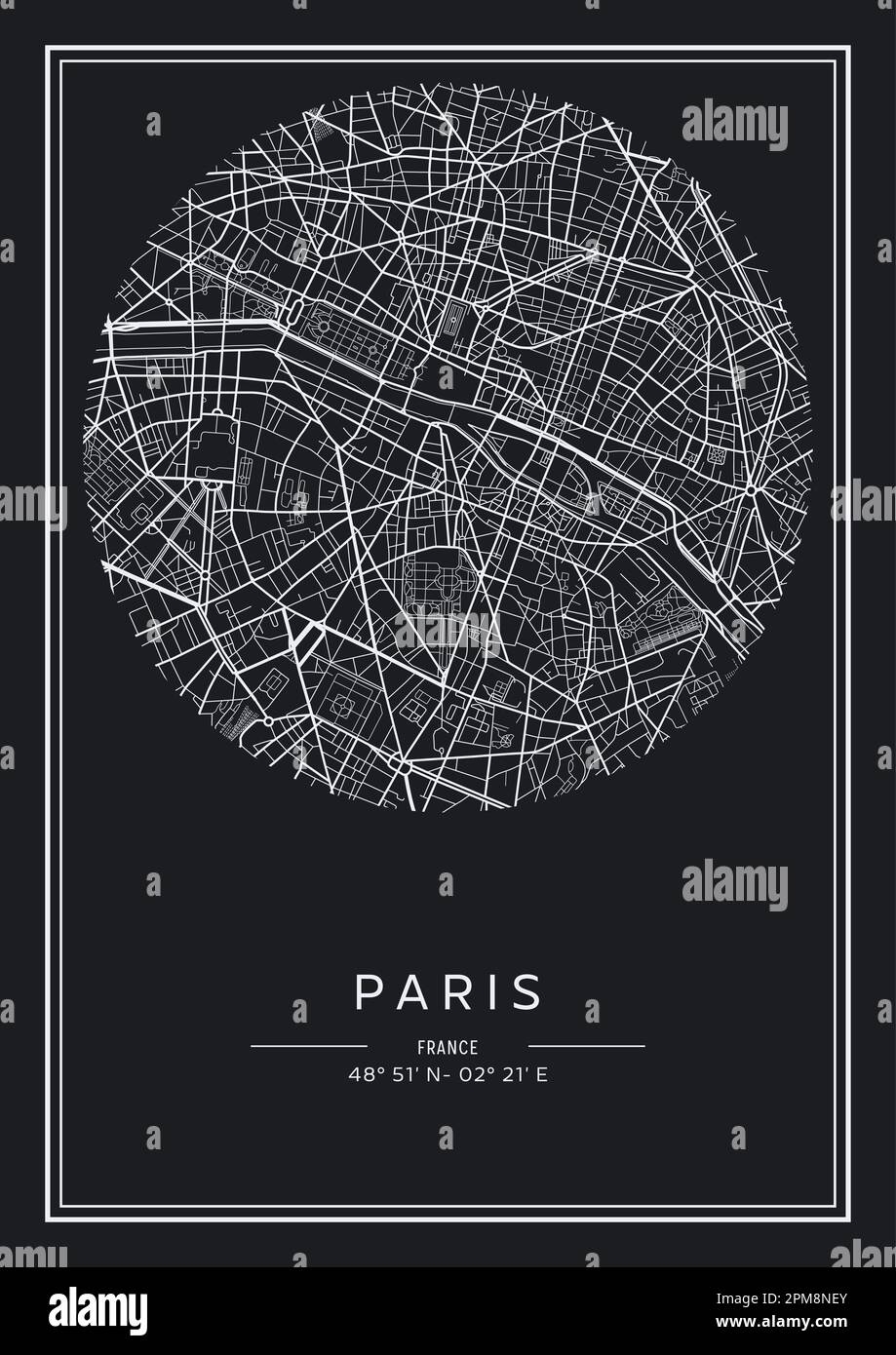 Map Of Paris Black And White Stock Photos Images Page 2 Alamy