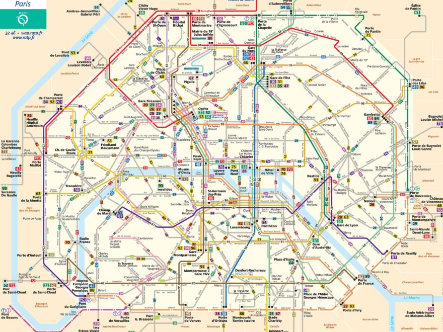 Map Of Paris Bus Noctilien Stations Lines