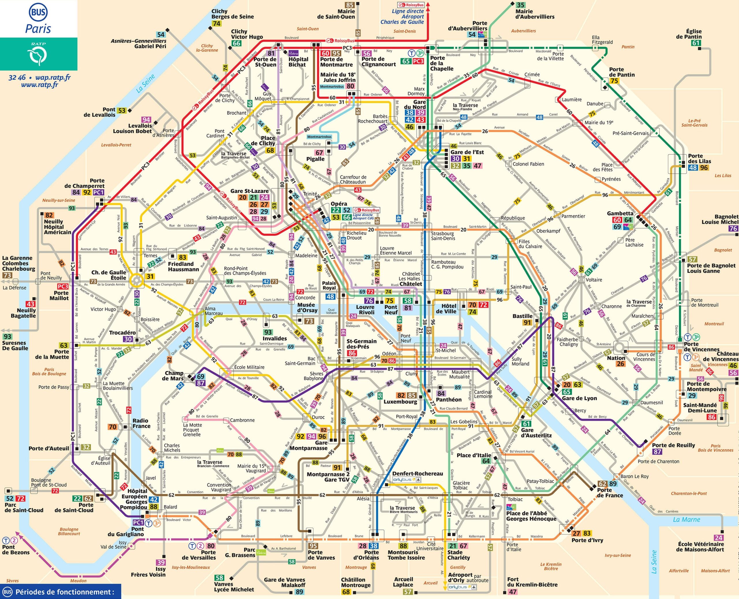 Map Of Paris Bus Noctilien Stations Lines