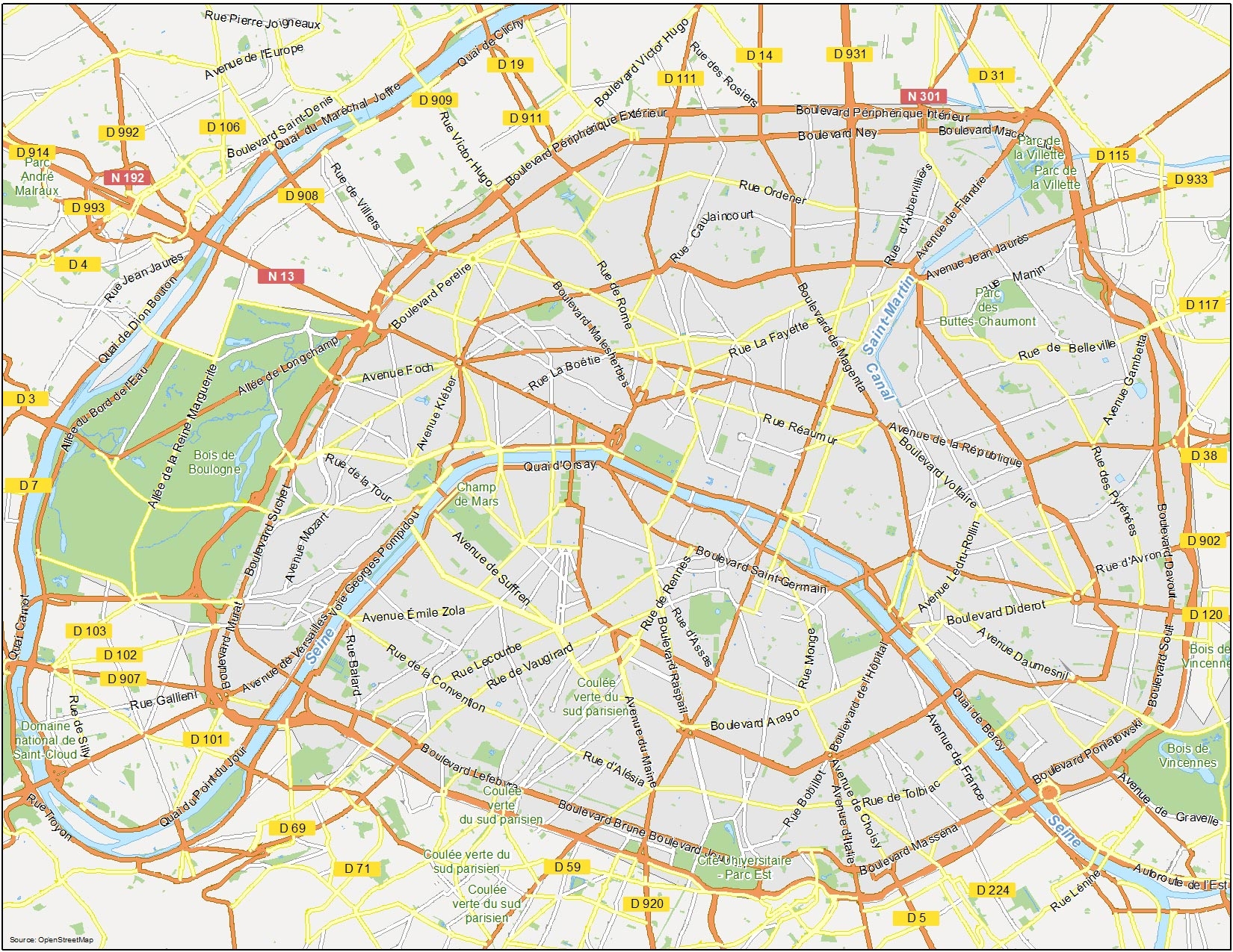 Map Of Paris France GIS Geography
