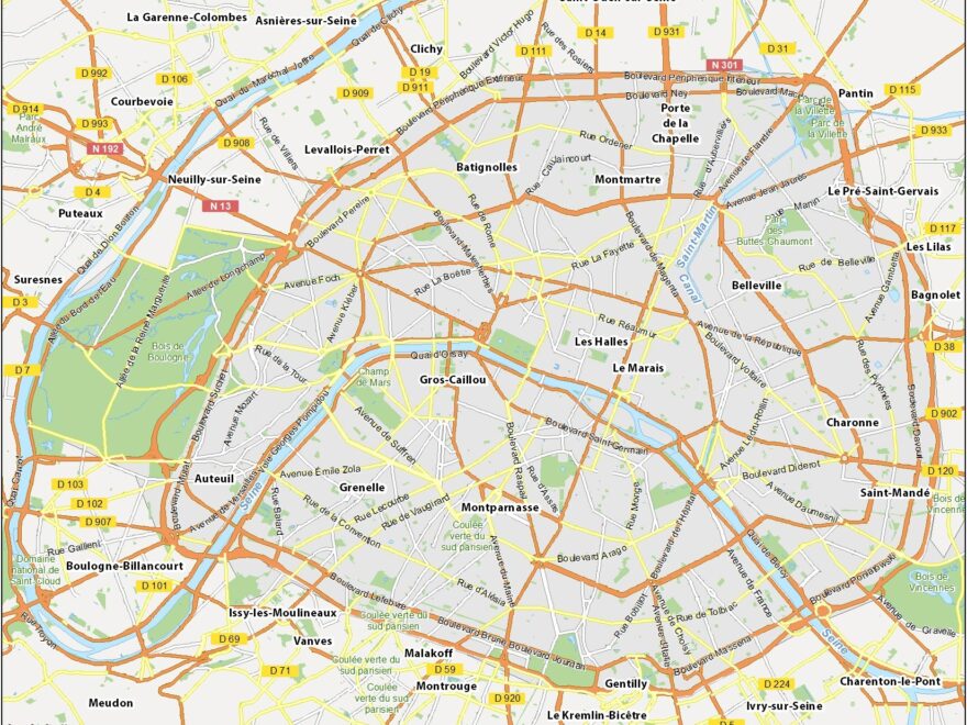 Map Of Paris France GIS Geography