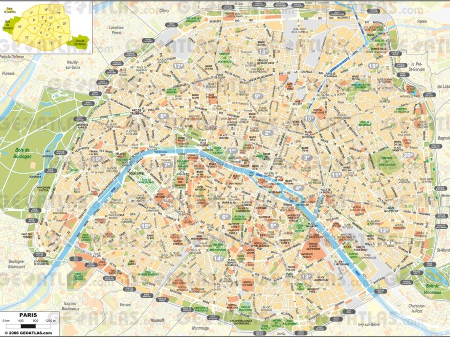 Map Of Paris France Paris Tourist Information Pack