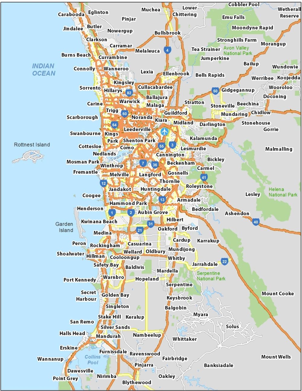 Map Of Perth Australia GIS Geography