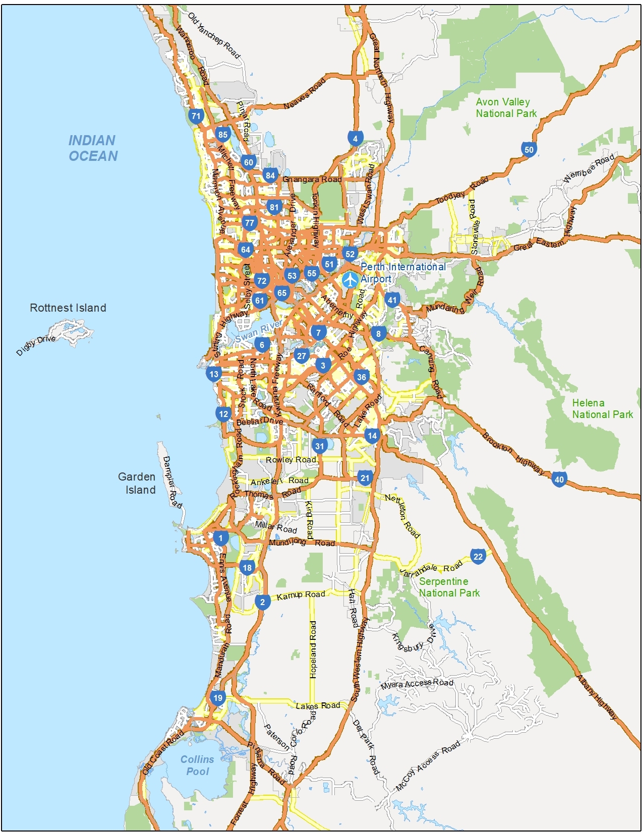 Map Of Perth Australia GIS Geography