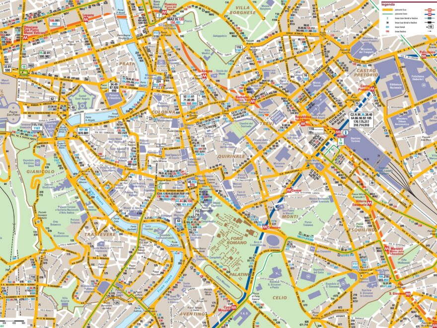 Map Of Rome Bus Night Bus Stations Lines
