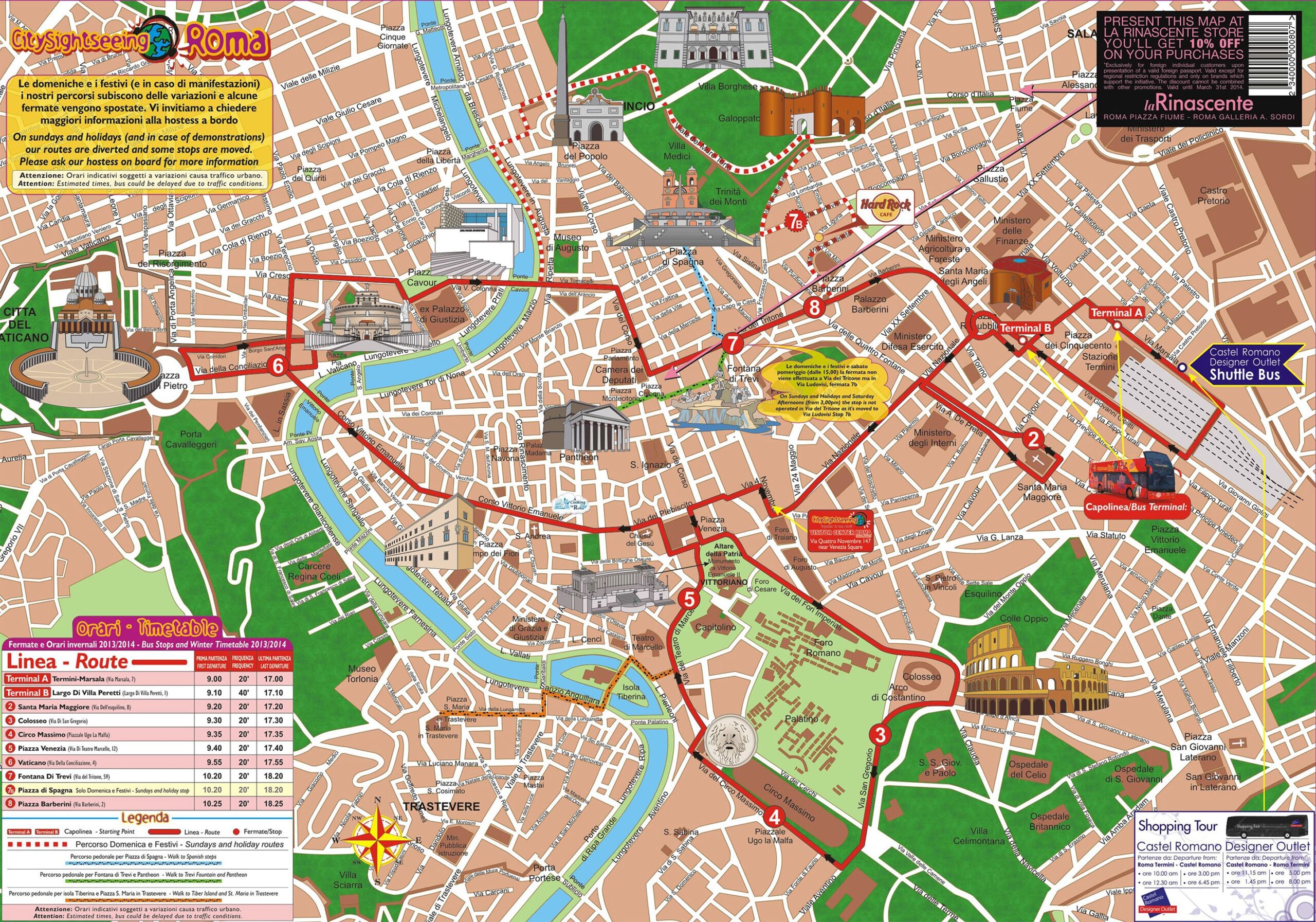 Rome Tourist Map Printable