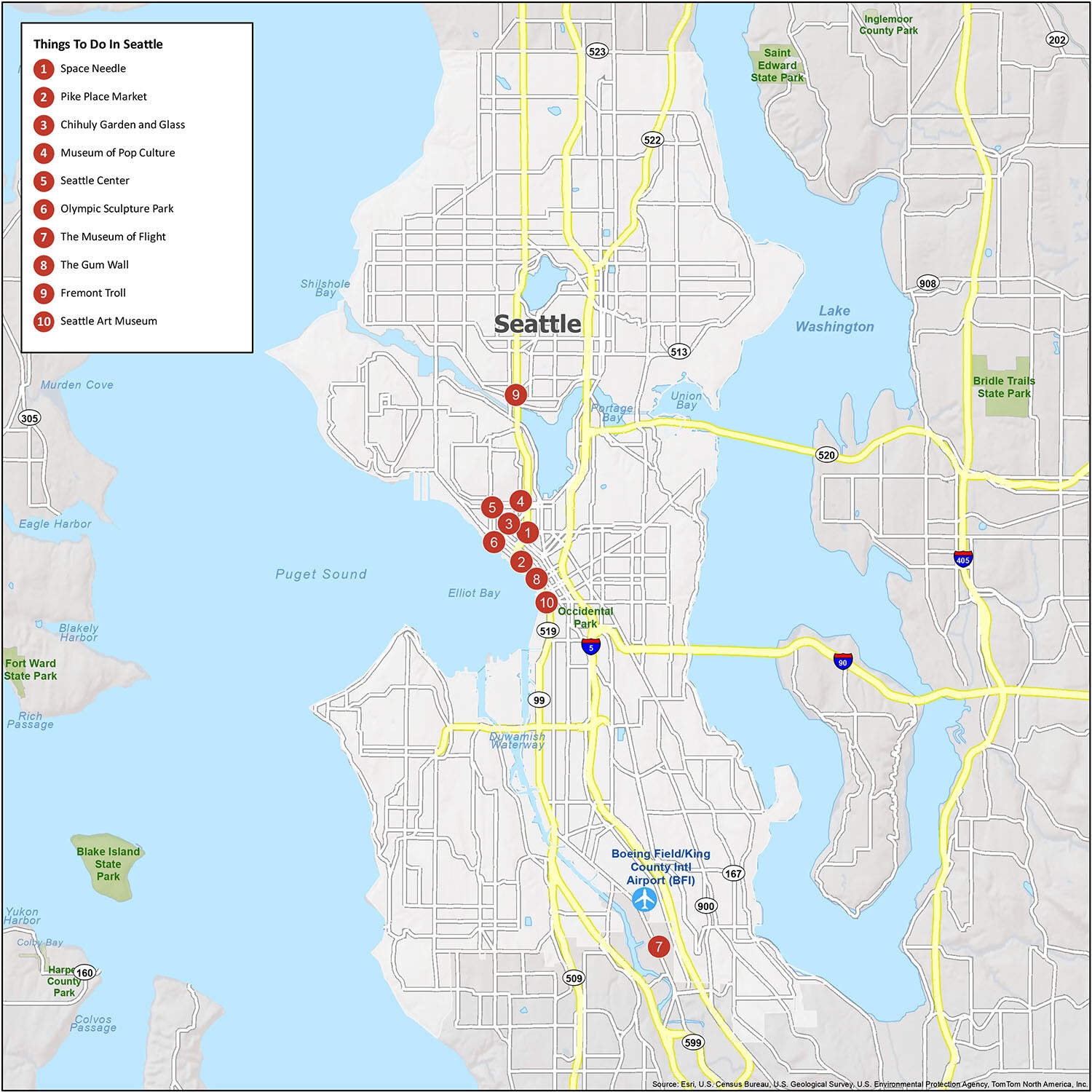 Map Of Seattle Washington GIS Geography