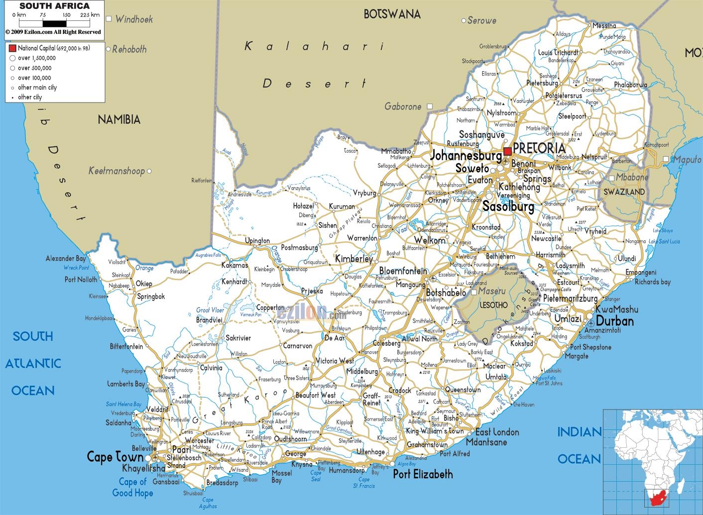 Free Printable Street Map Of Umtentweni Kzn