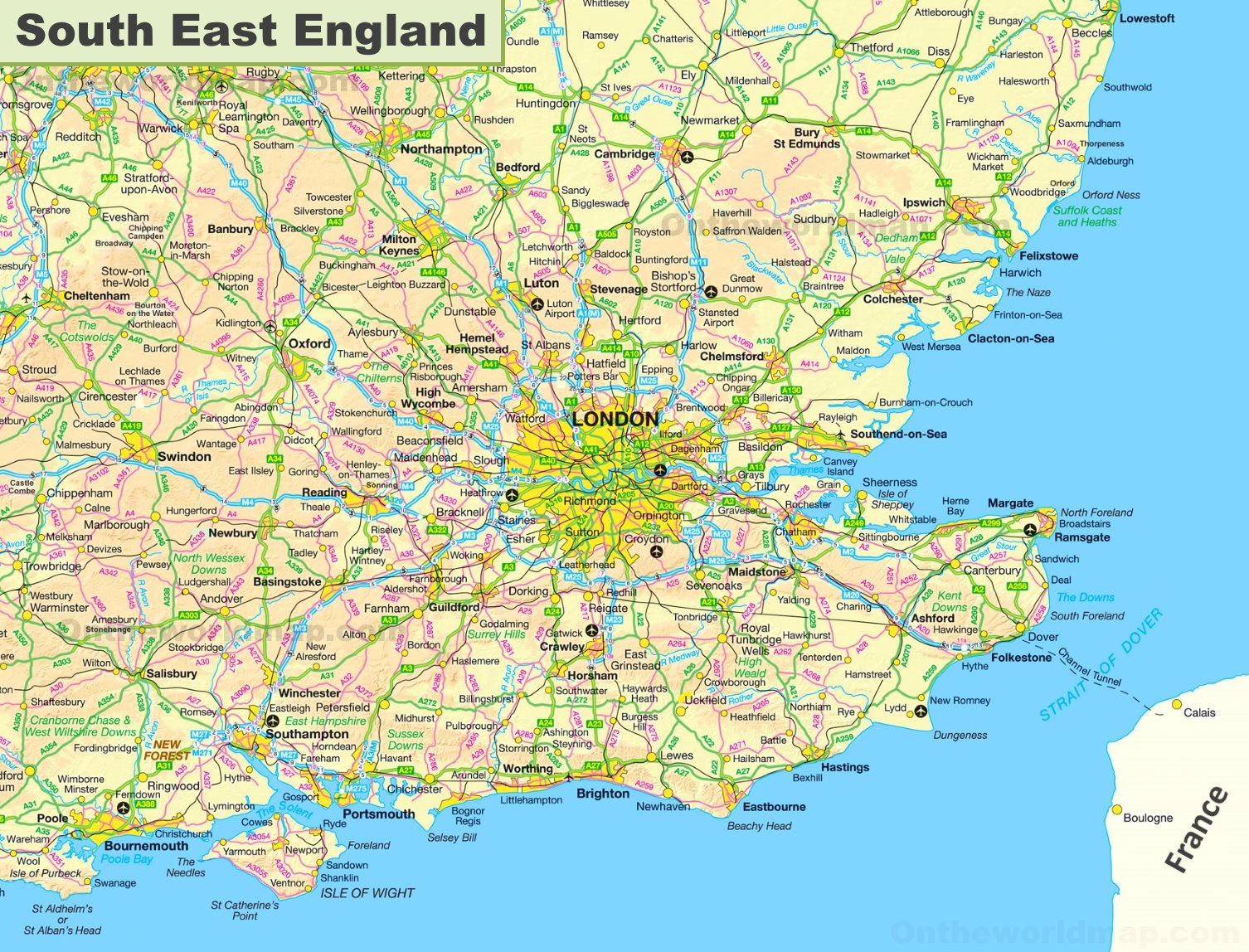 Printable Map Of Southern England And Wales