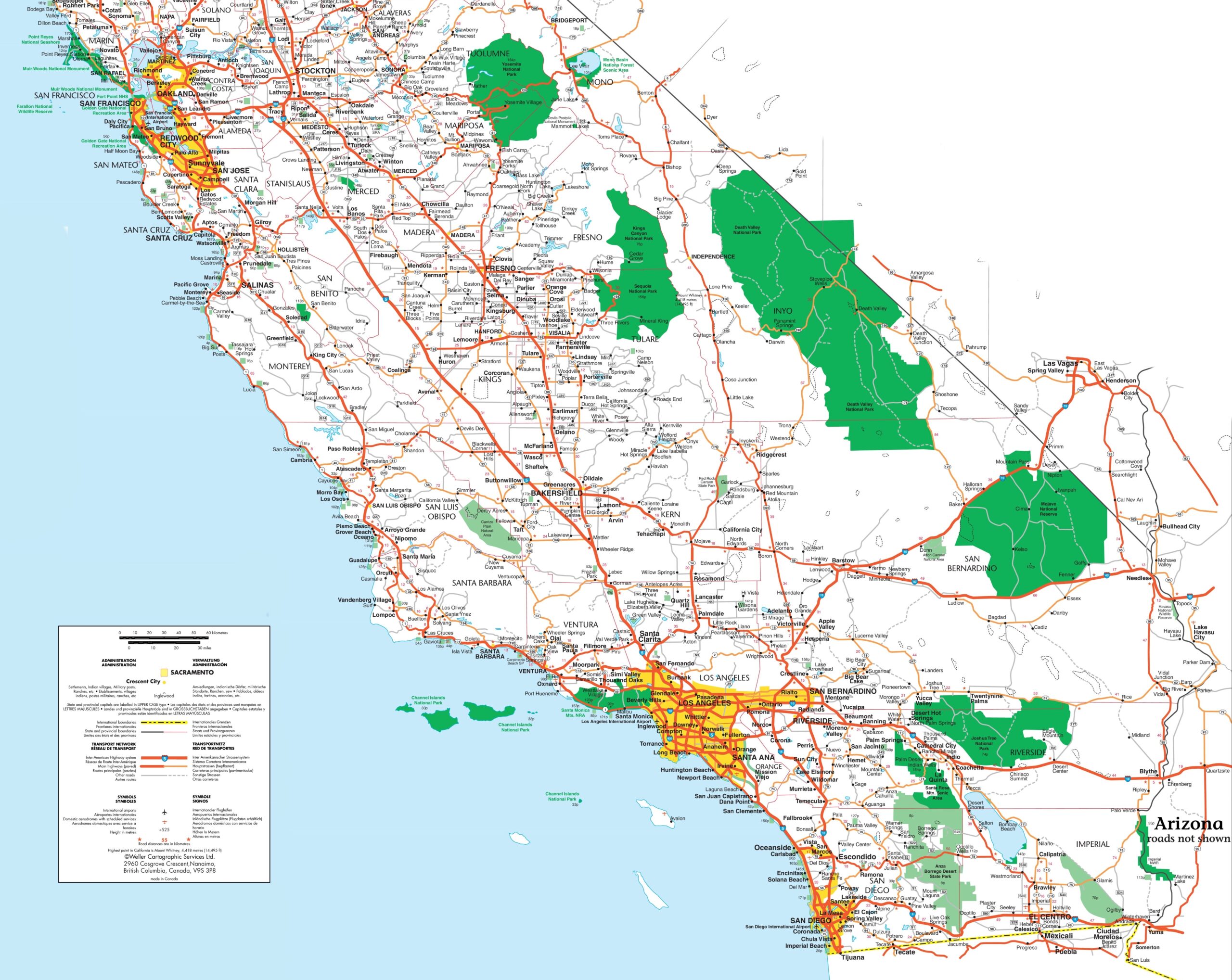 Map Of Southern California Ontheworldmap Map Of Southern California Ontheworldmap