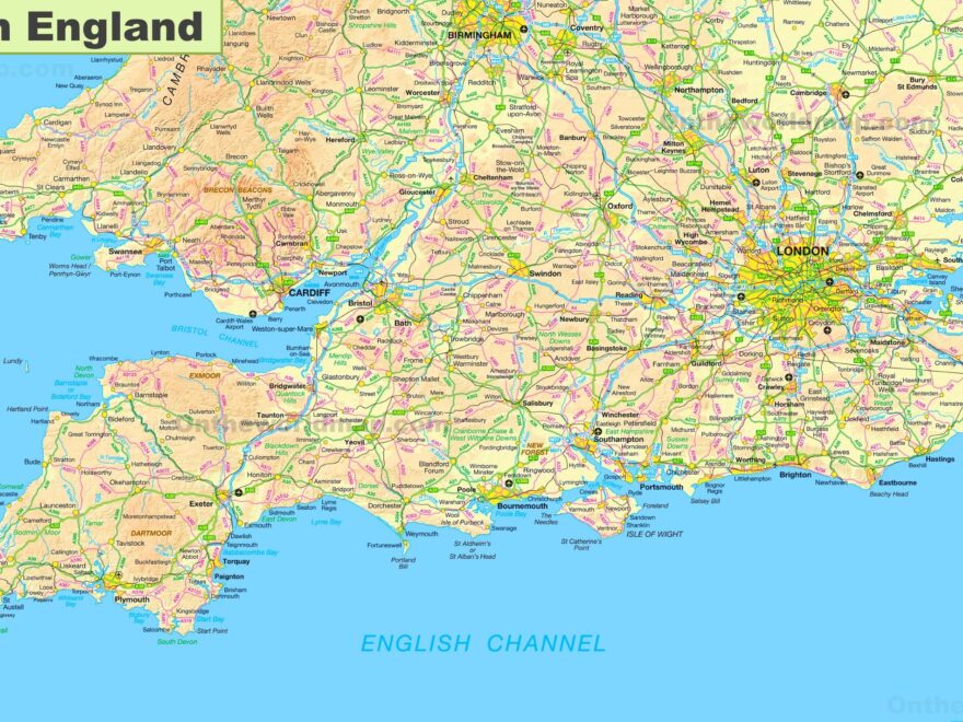 Map Of Southern England Ontheworldmap