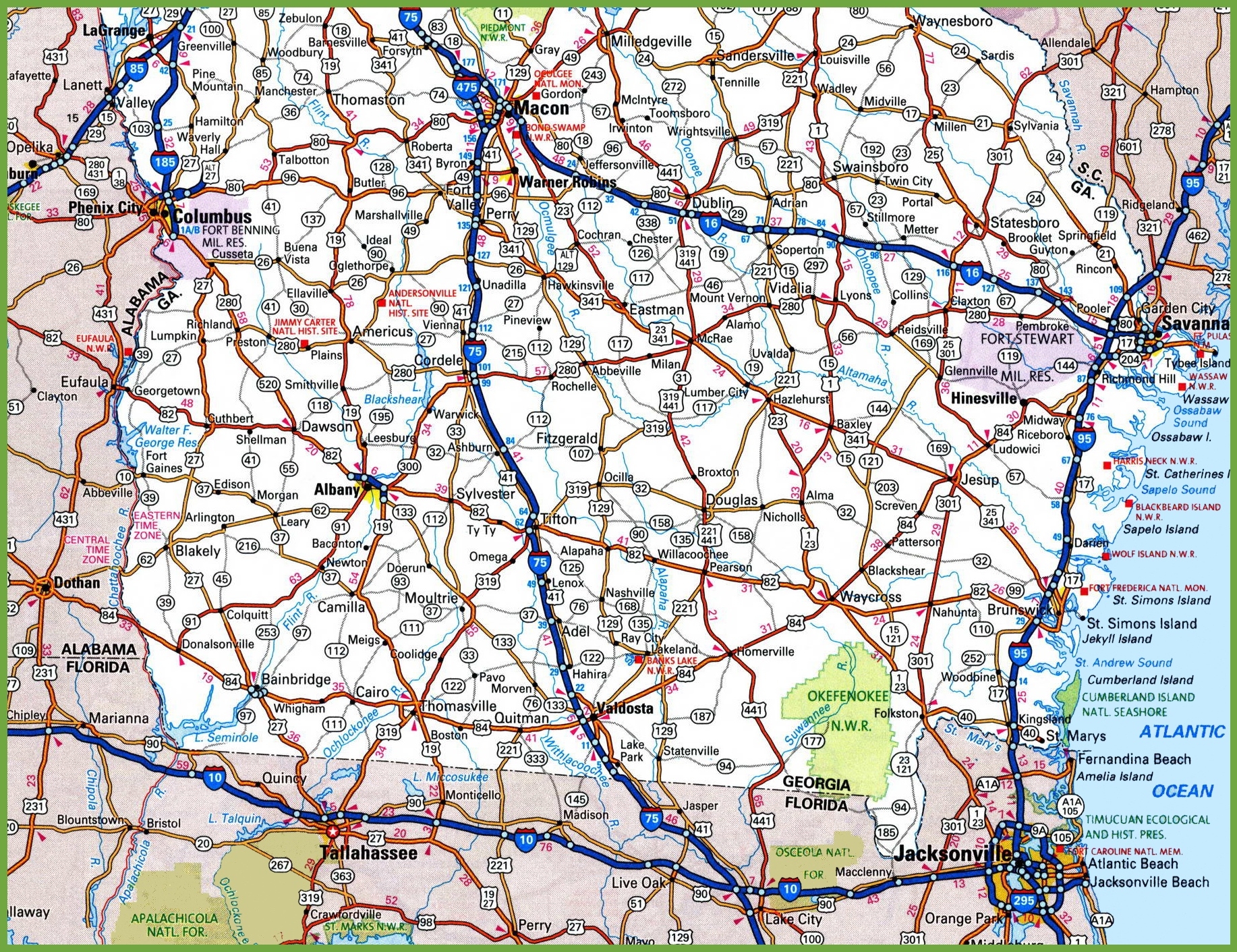 Map Of Southern Georgia Ontheworldmap