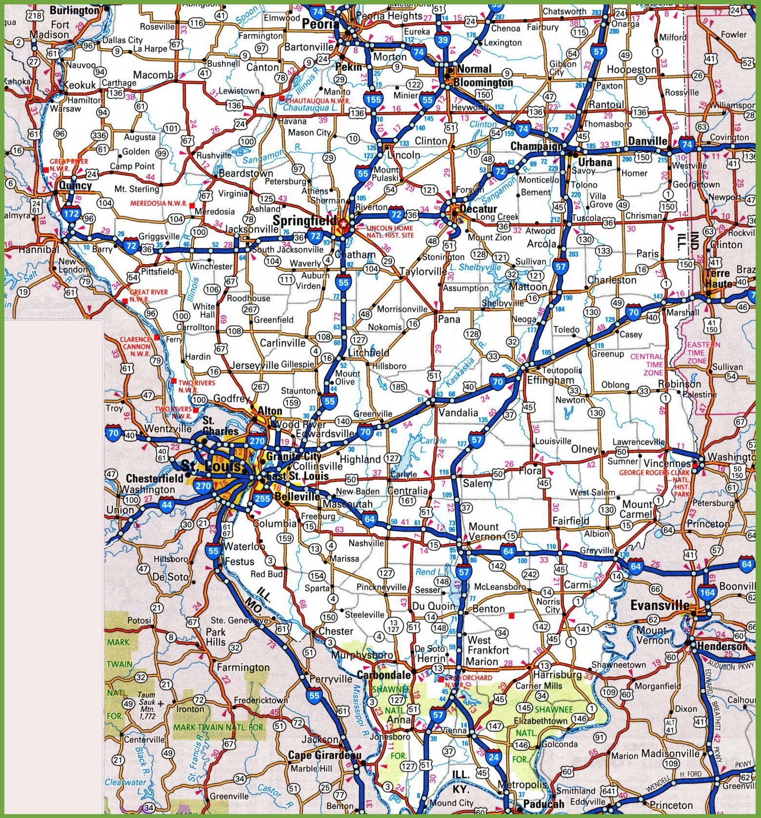 Map Of Southern Illinois Ontheworldmap Map Of Southern Illinois Ontheworldmap