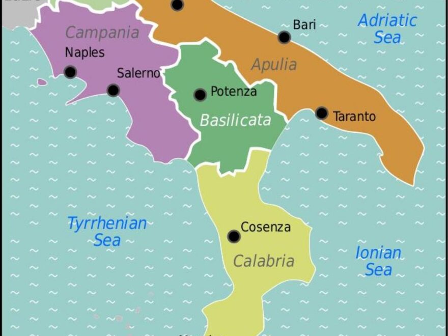 Map Of Southern Italy Map Of Southern Italy With Cities Southern Europe Europe