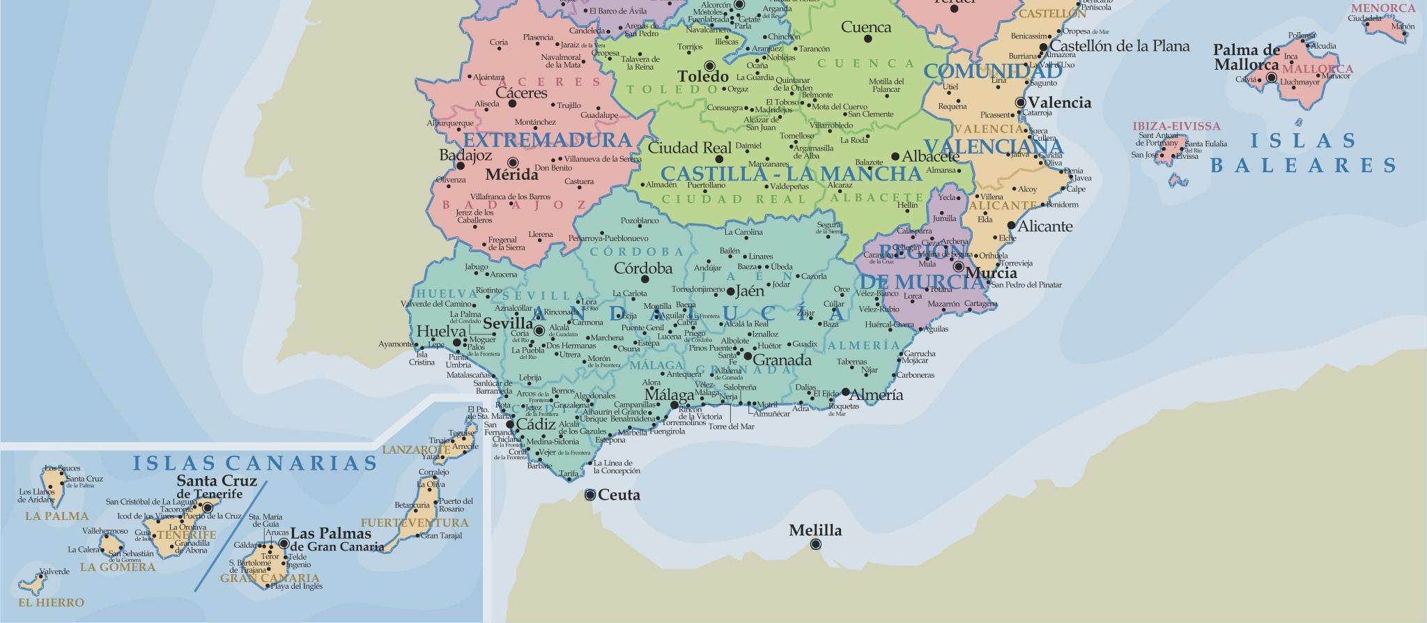 Map Of Spain Offline Map And Detailed Map Of Spain
