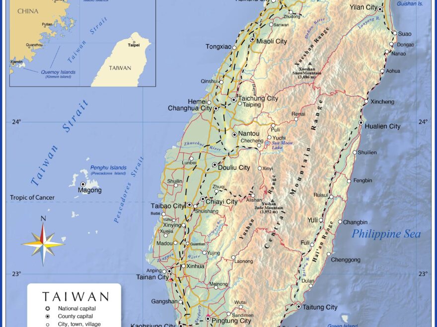 Map Of Taiwan Nations Online Project