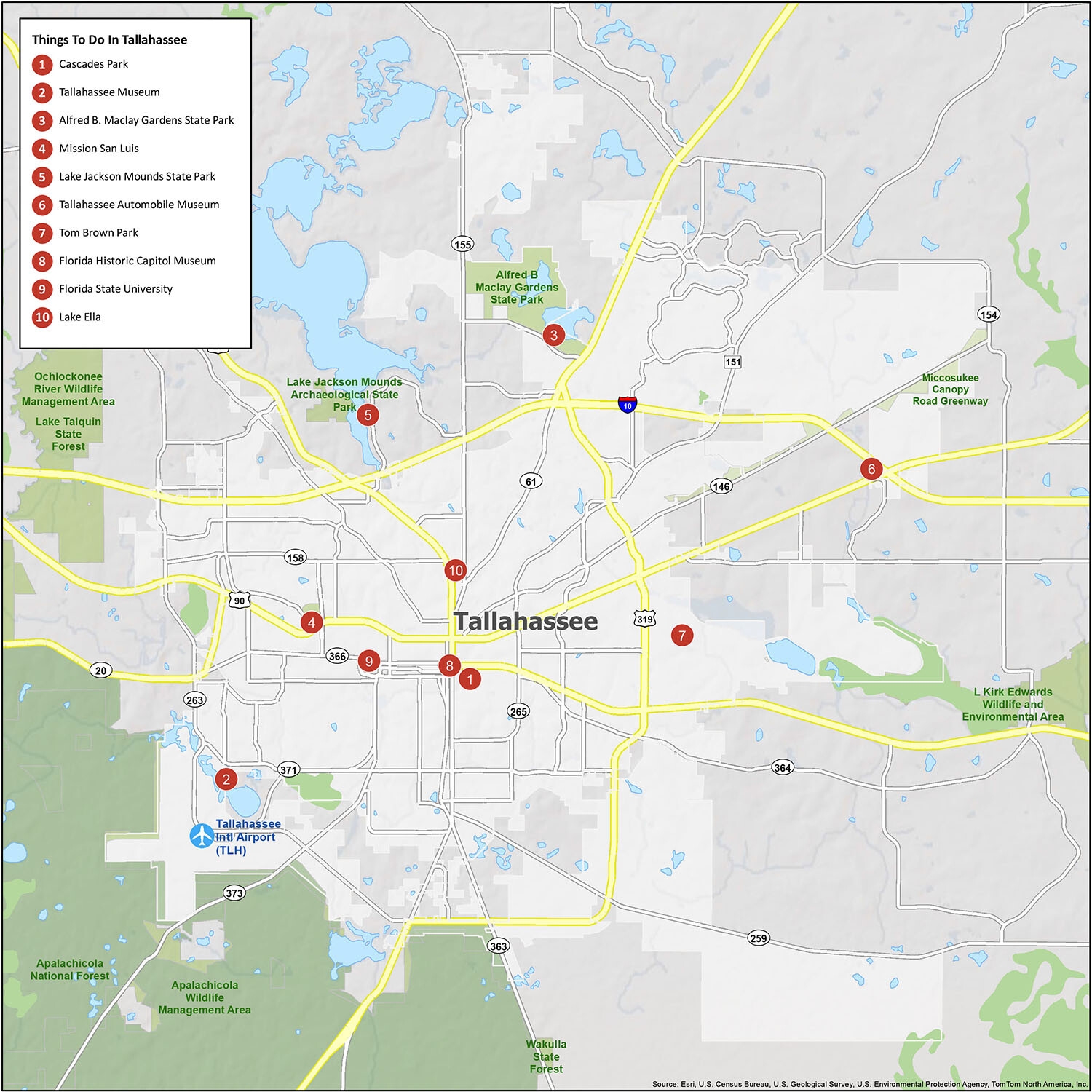 Map Of Tallahassee Florida GIS Geography
