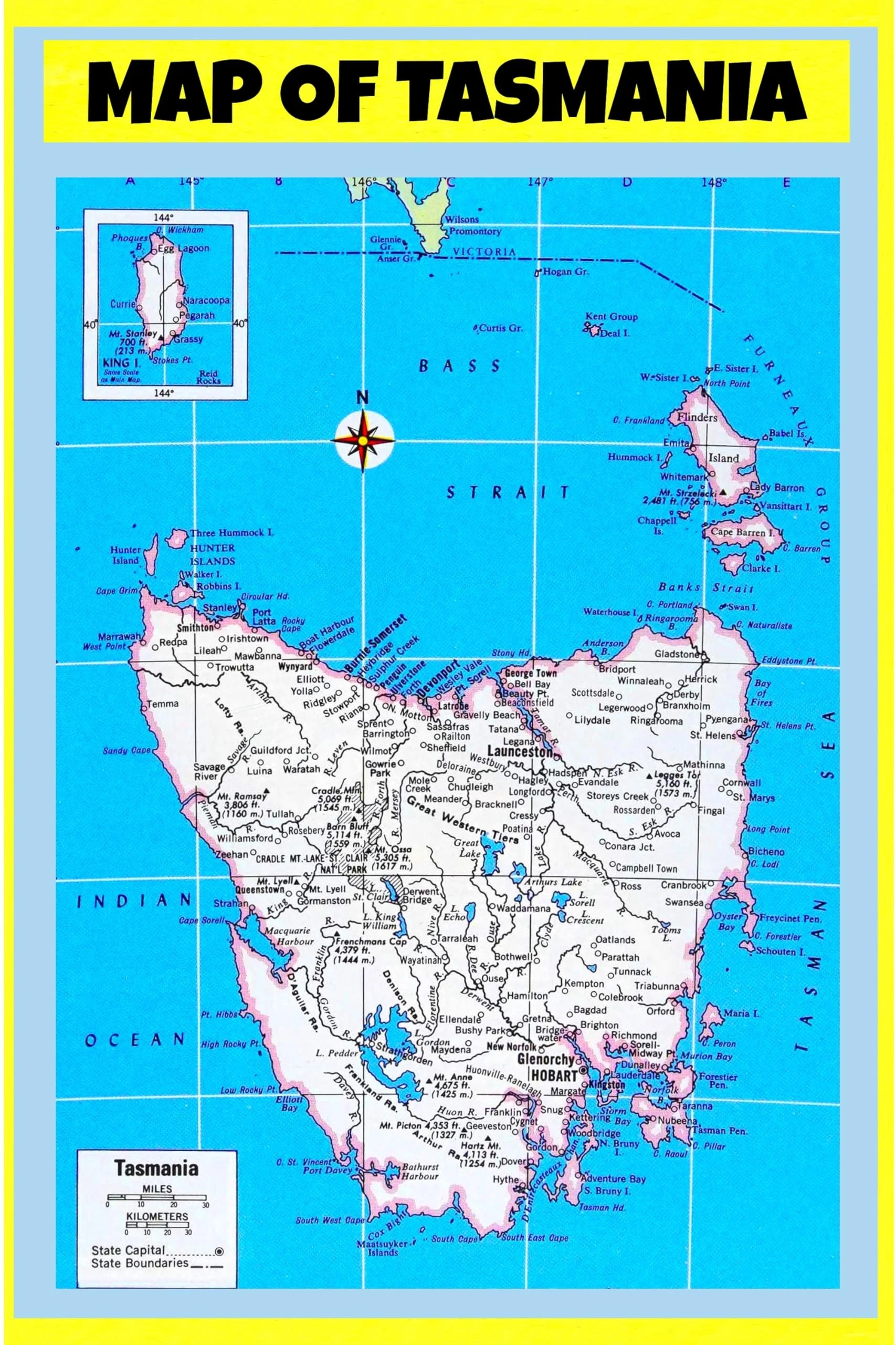 Tasmania Road Map Printable Tasmania Road Map Printable